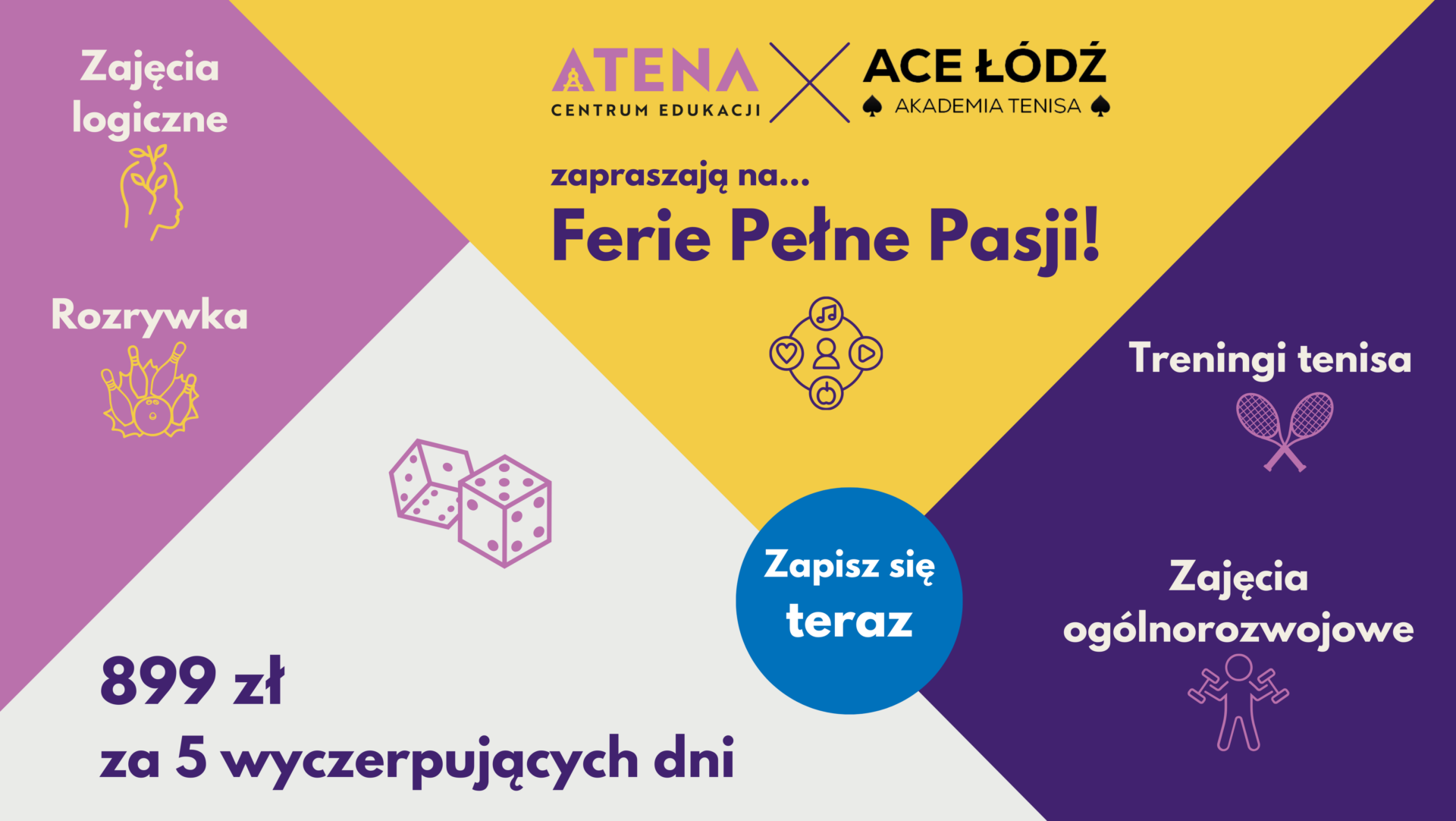 Półkolonie z nauką tenisa i zajęciami logicznymi w Łodzi!